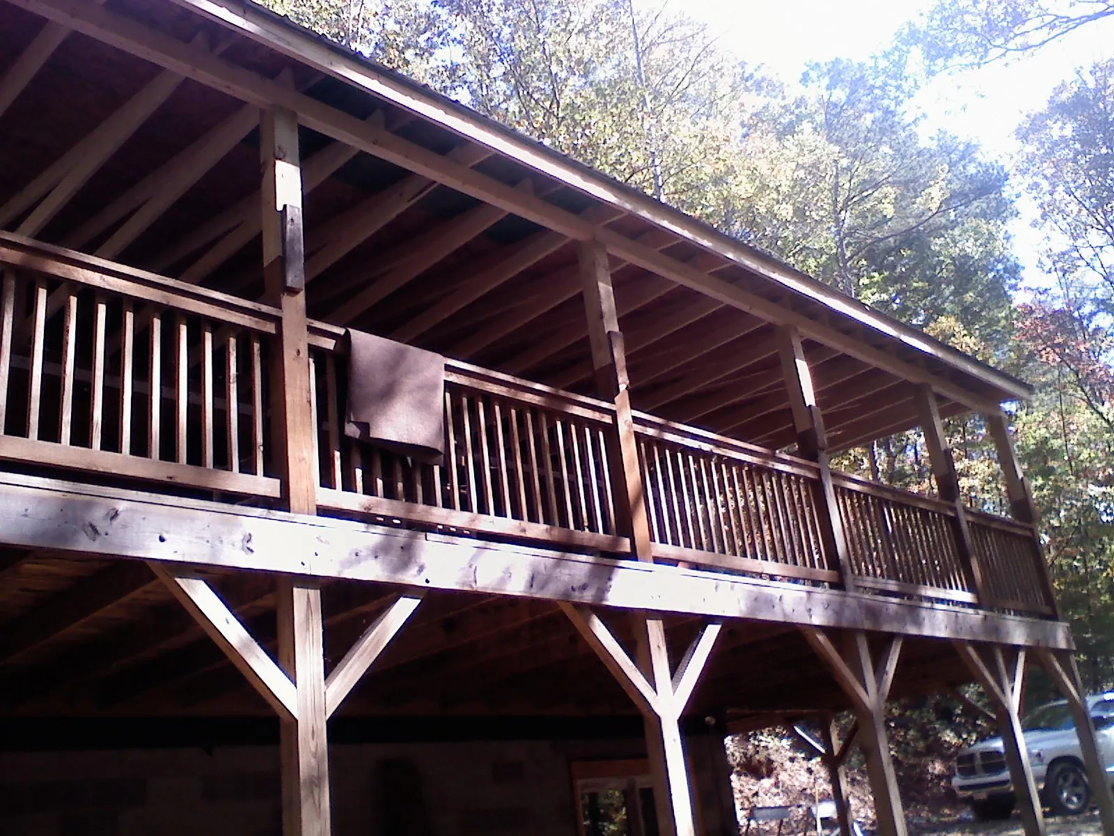 Timber framing under a new elevated porch and deck — Roof Leak Repair in Beacon by Roofing Brothers